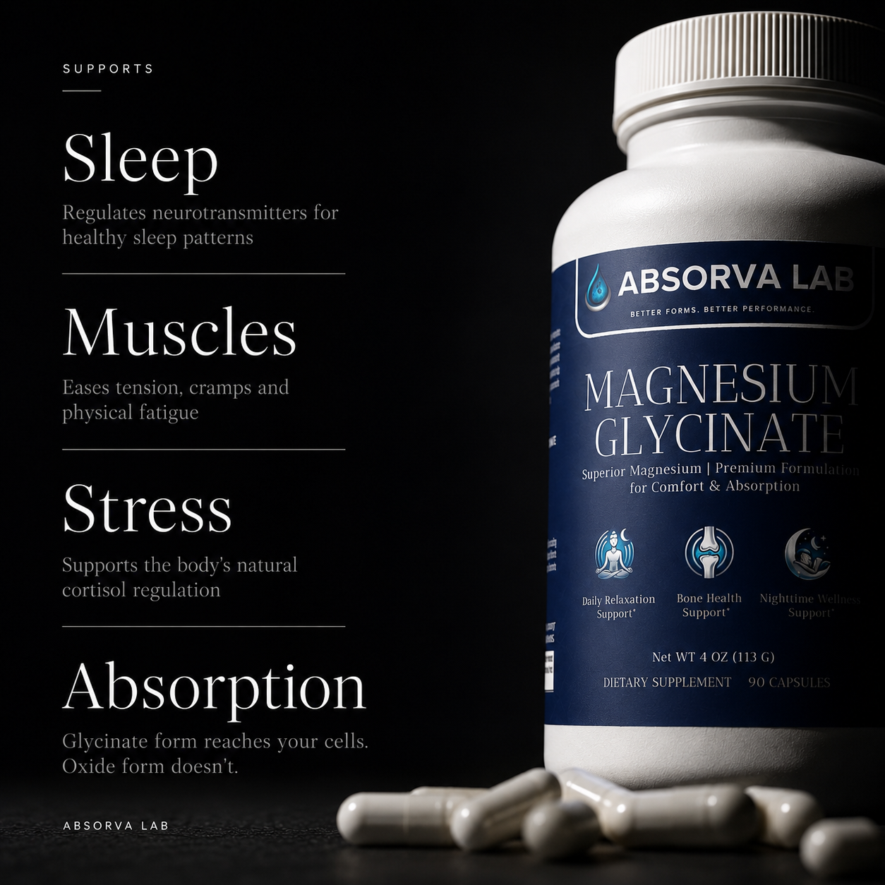 Magnesium Glycinate | High Absorption for Sleep & Muscle Relaxation