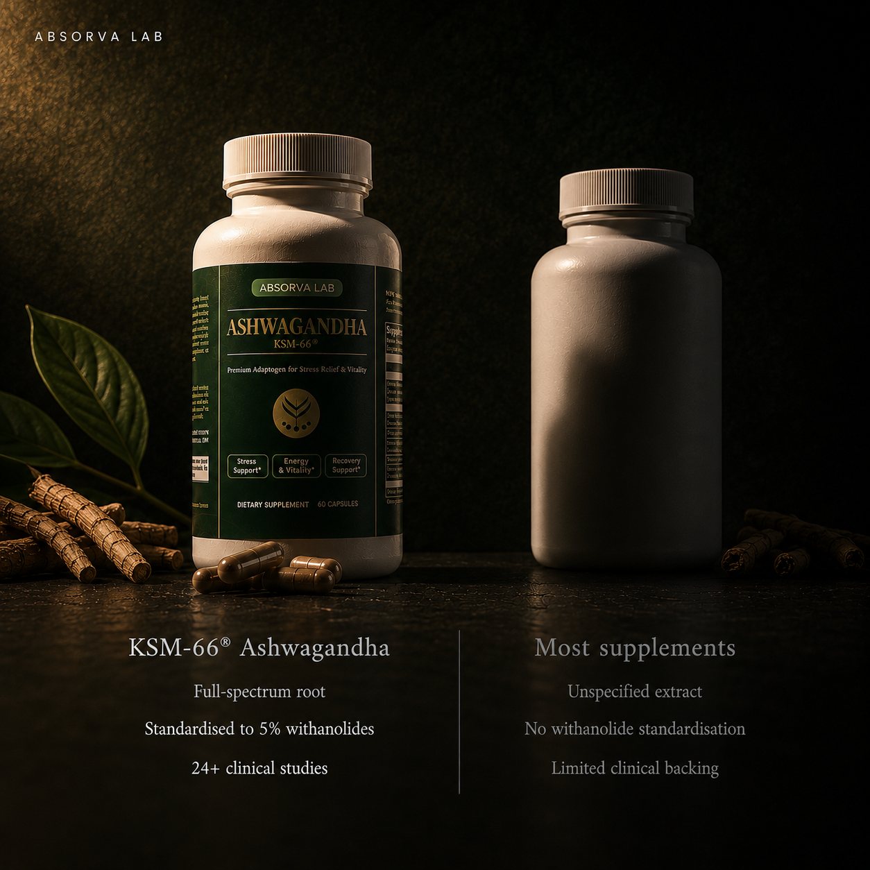 Ashwagandha KSM-66® | Premium Adaptogen for Stress Relief & Vitality