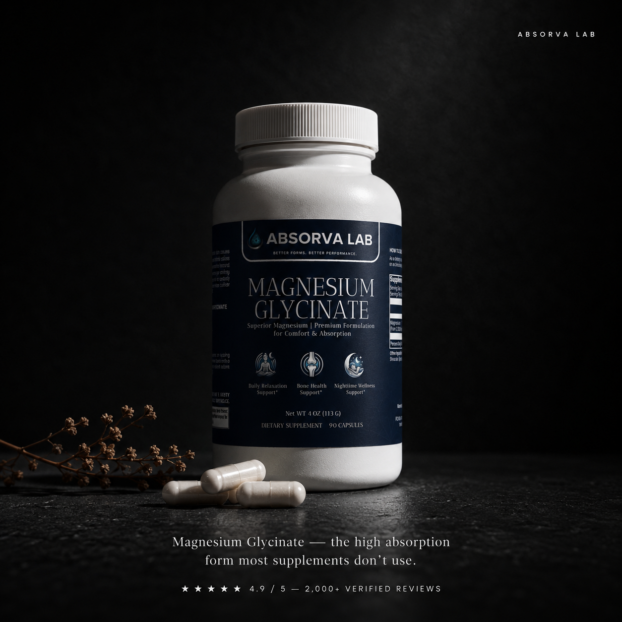 Magnesium Glycinate | High Absorption for Sleep & Muscle Relaxation