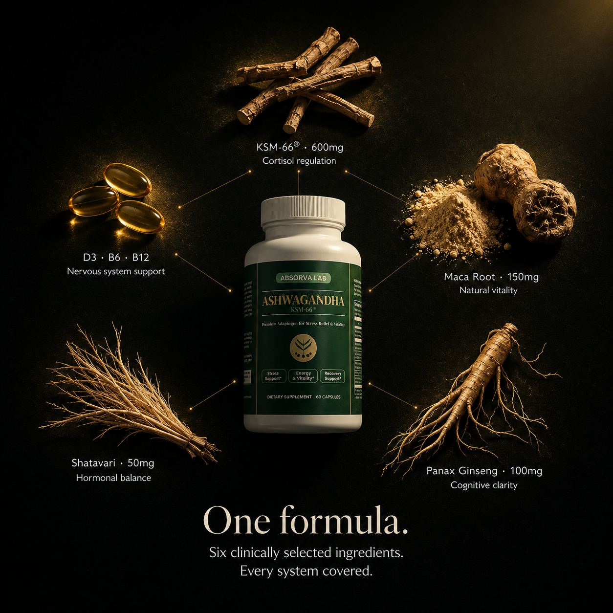 Ashwagandha KSM-66® | Premium Adaptogen for Stress Relief & Vitality