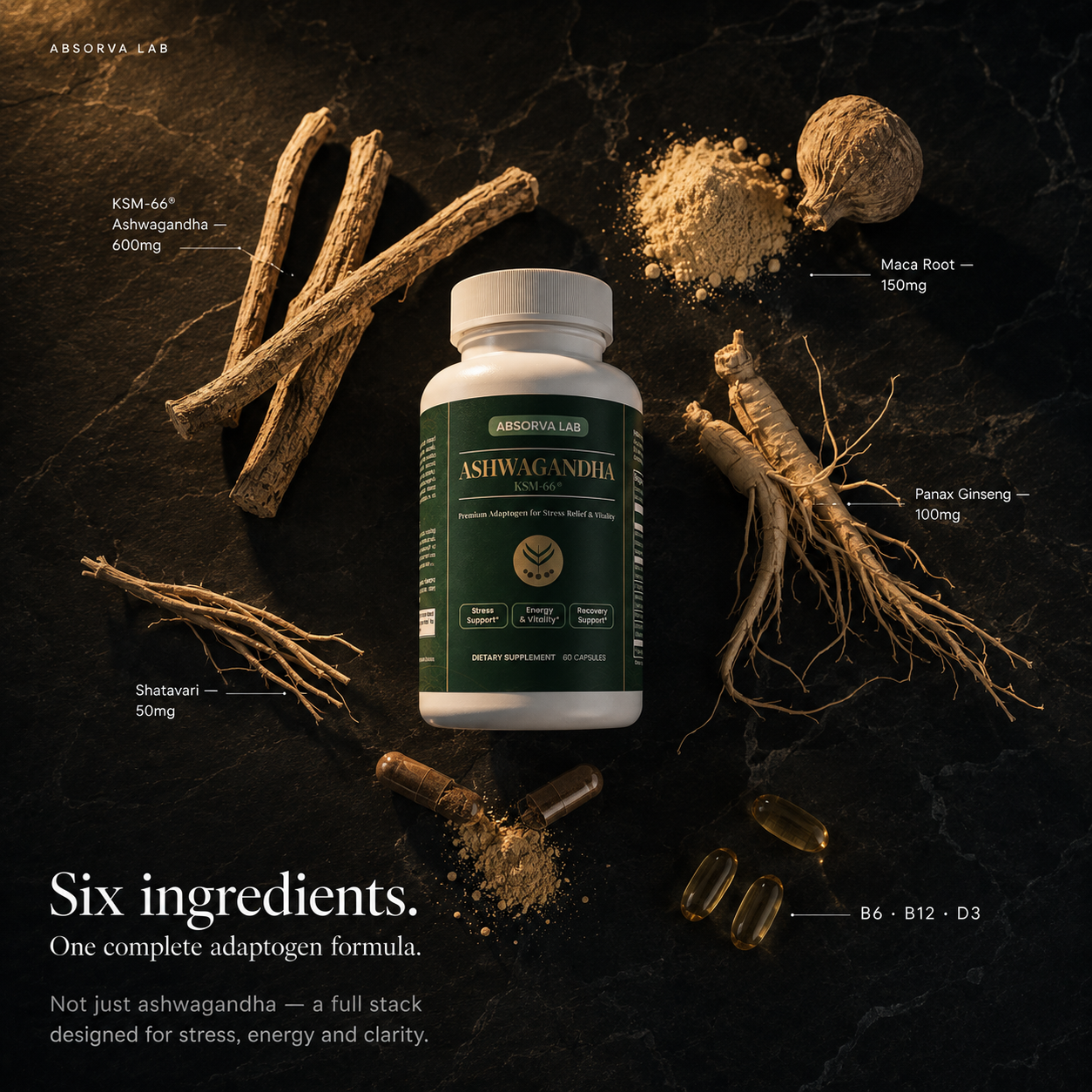 Ashwagandha KSM-66® | Premium Adaptogen for Stress Relief & Vitality